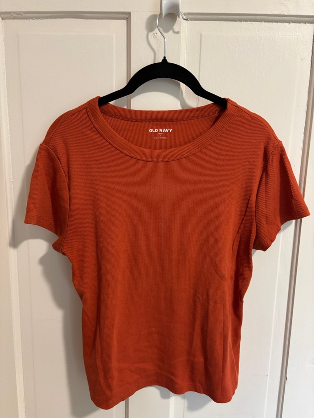 Old Navy Women's Short Sleeve Ribbed Tee - Rust Orange